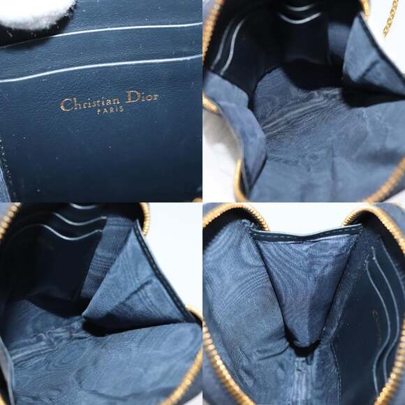 DIOR Oblique Trotter Canvas Phone Shoulder Bag Navy Gold - Picture 12 of 13